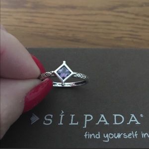 Sterling Silver Silpada amethyst stackable ring